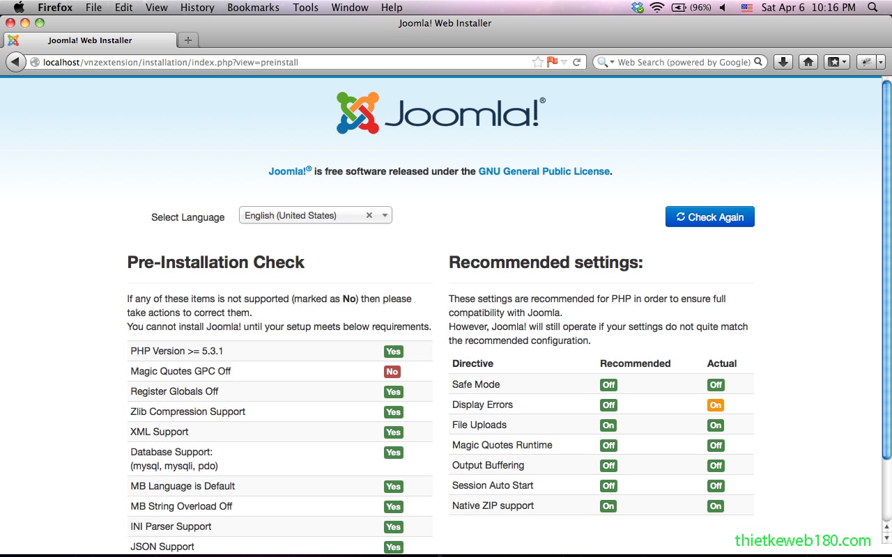 Cài đặt joomla