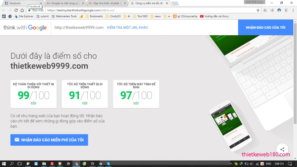 Kiểm tra web trên thiết bị di động