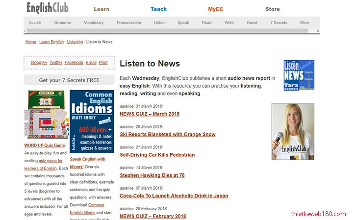 Ưu điểm của website dạy tiếng anh