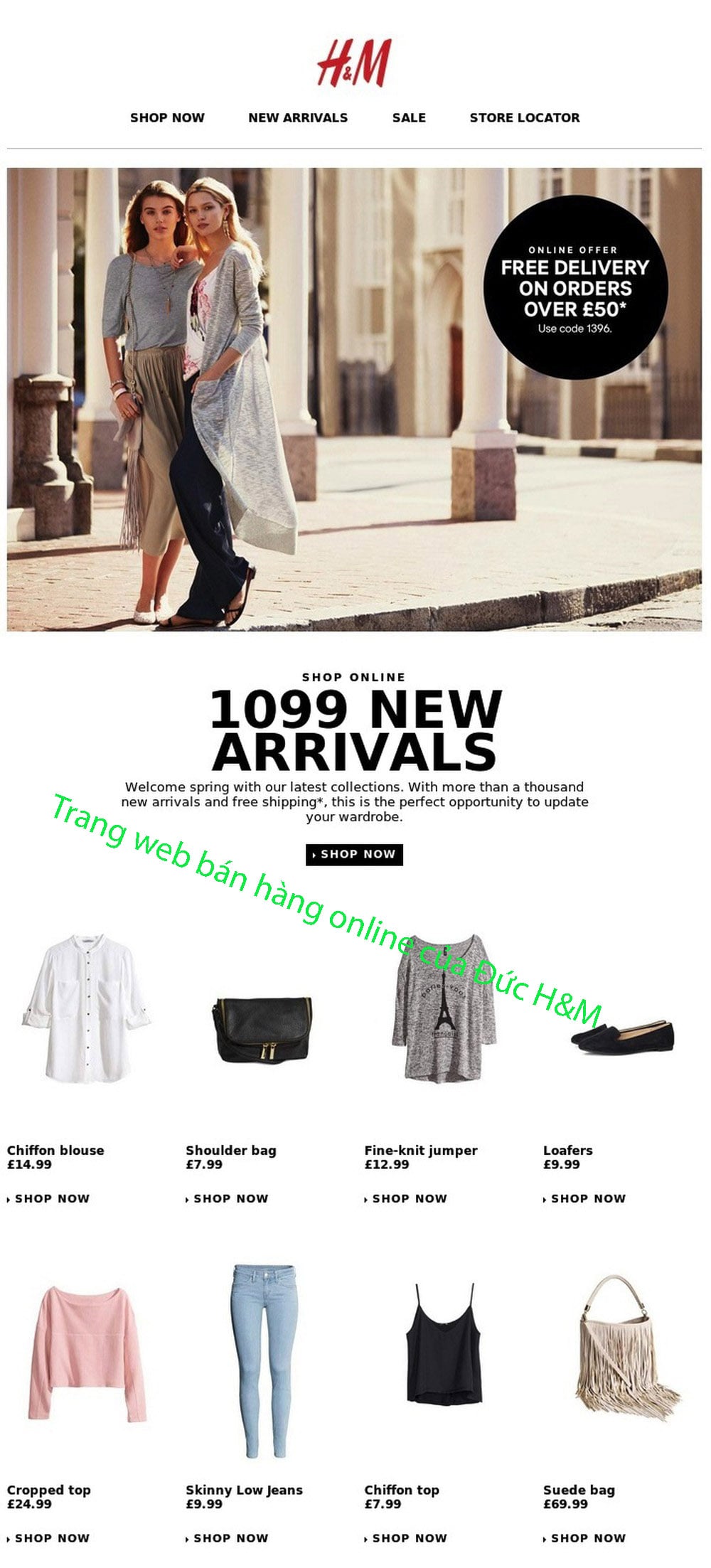 Trang web bán hàng online của Đức H&M Trang web bán hàng online của Đức H&M