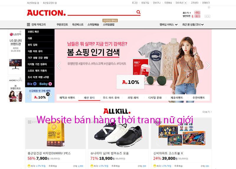 Trang web bán hàng online tại Hàn Quốc - Thời trang nữ