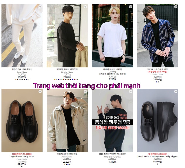 Trang web bán hàng tại Hàn Quốc theo thời trang nam Trang web bán hàng tại Hàn Quốc theo thời trang nam