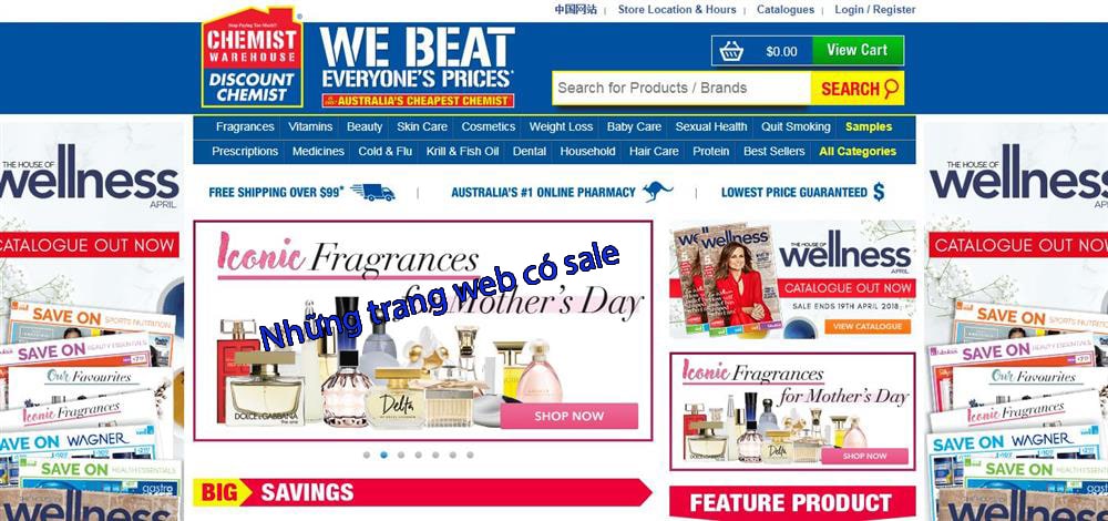 Trang web bán hàng ở Úc