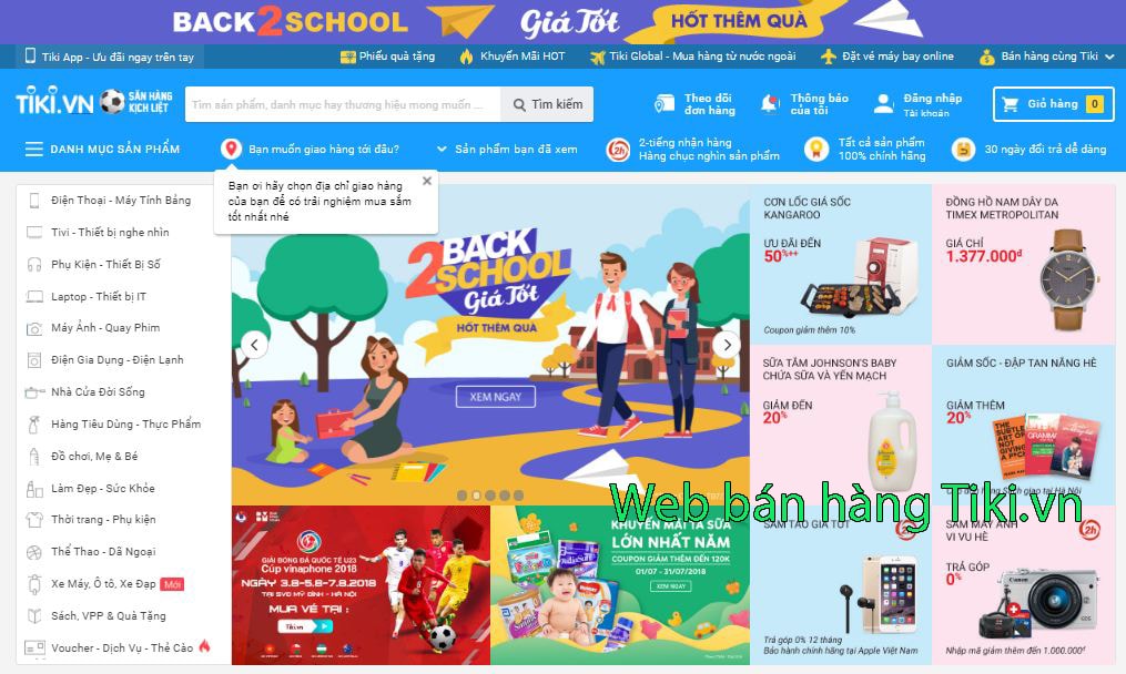 những trang web bán hàng hiệu quả tiki