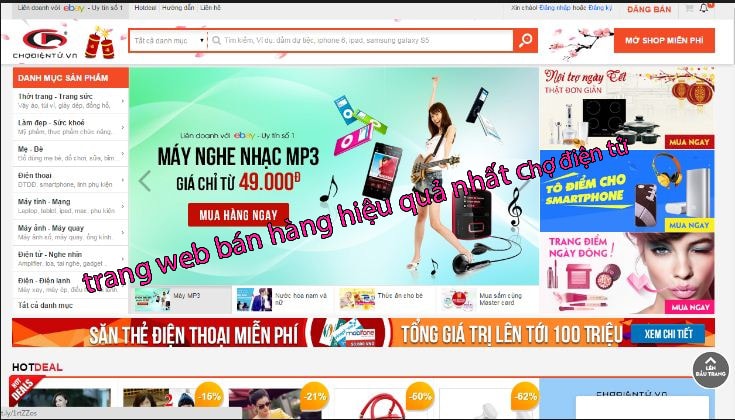 trang web bán hàng hiệu quả nhất chợ điện tử