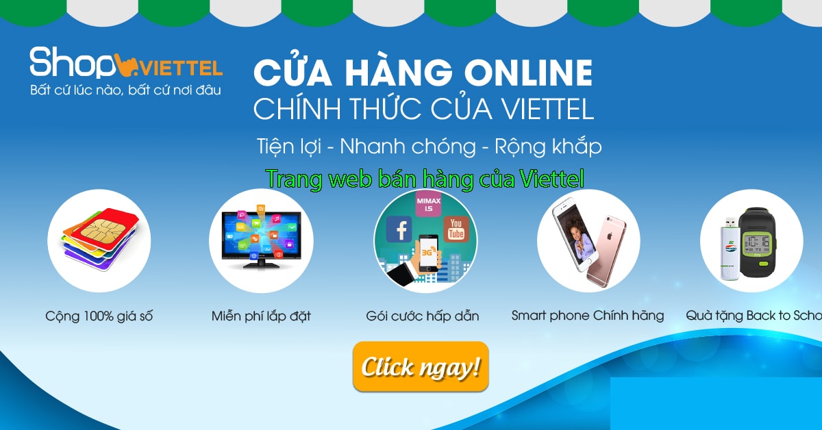 Trang web bán hàng của Viettel