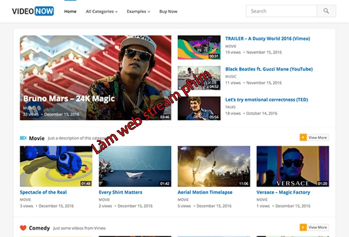 Ưu điểm khi làm web stream phim