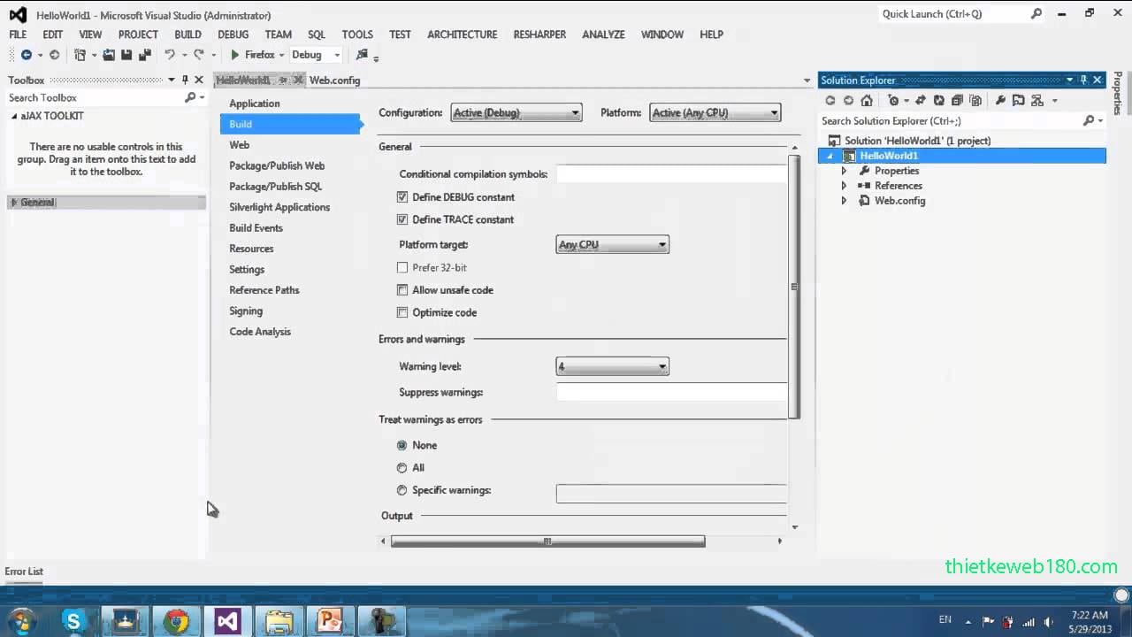 Các bước tạo web bán hàng asp.net