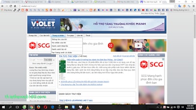 Tạo web miễn phí trên violet quản trị menu