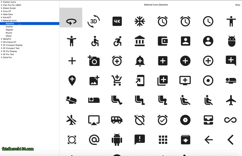 Material Icon Font