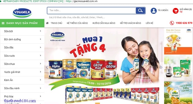 Giới thiệu Website bán hàng của vinamilk Giới thiệu Website bán hàng của vinamilk