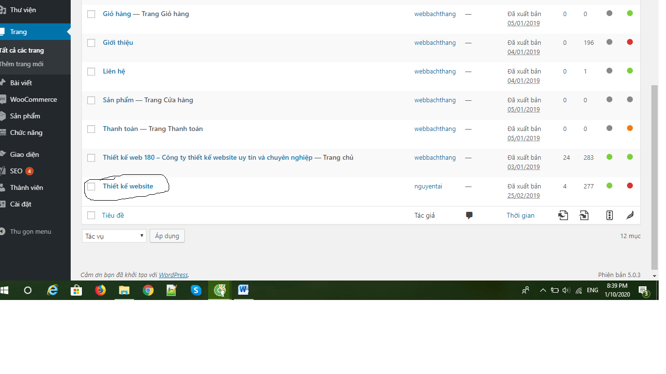 Tạo trang chủ trên page