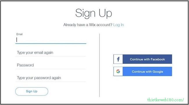 Cách làm web trên wix.com - Tạo tài khoản