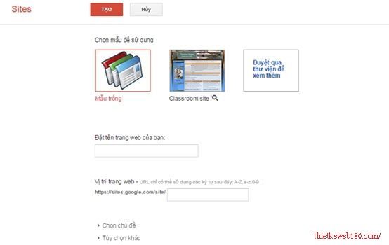 Cách làm web trên google site - Tạo web trên google site