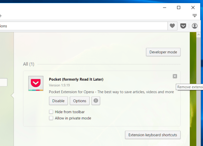 Gỡ bỏ những extension không dùng đến