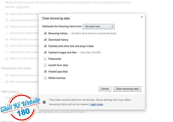 Xóa các Web App không cần thiết