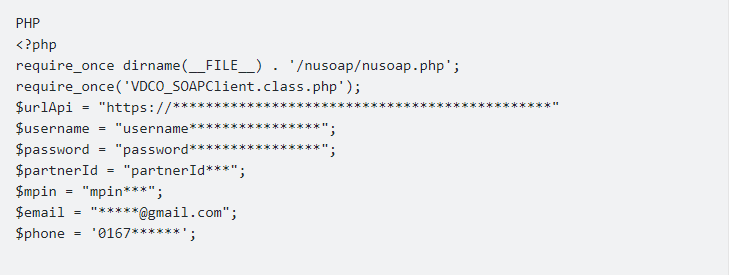 Đăng ký kết nối API với SDK.