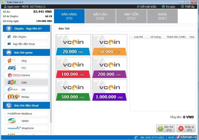 Đặc điểm của trang web nạp thẻ