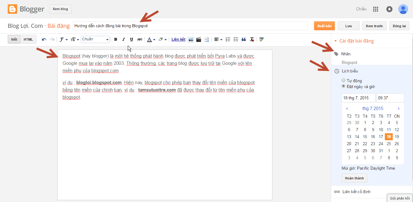 Bước 3: Đăng bài viết lên website
