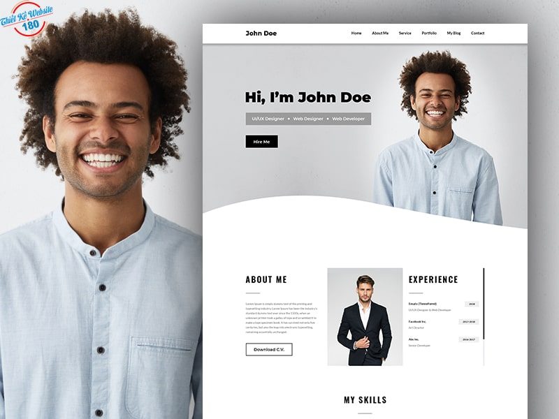Mẫu trang web cá nhân đẹp - John Doe