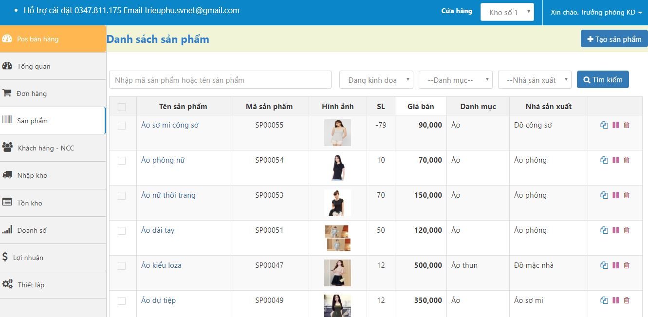 Thống kê bán hàng PHP