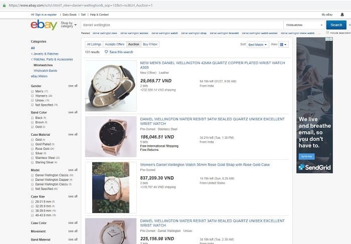 Ebay – Trang web mua bán, đấu giá đồng hồ uy tín ở Mỹ
