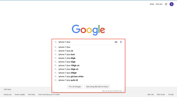 Để sử dụng Google Search, nhập từ khóa vào thanh tìm kiếm