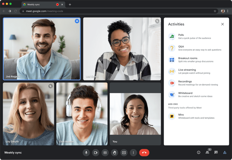 Các tính năng của Google Meet