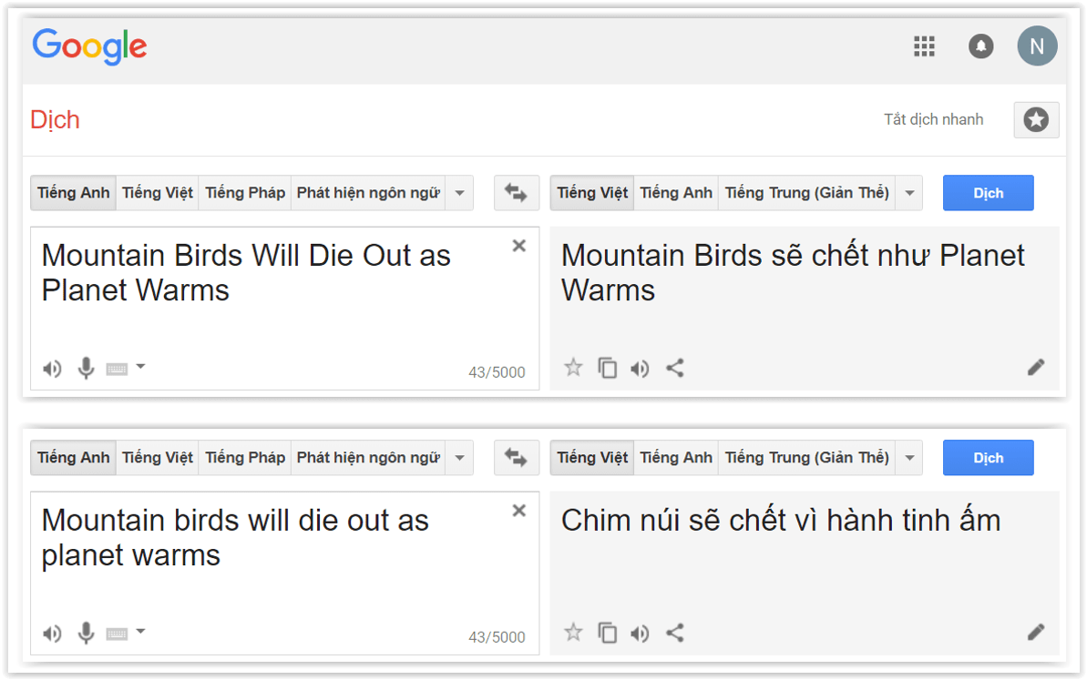 Tại sao google dịch không đọc được?