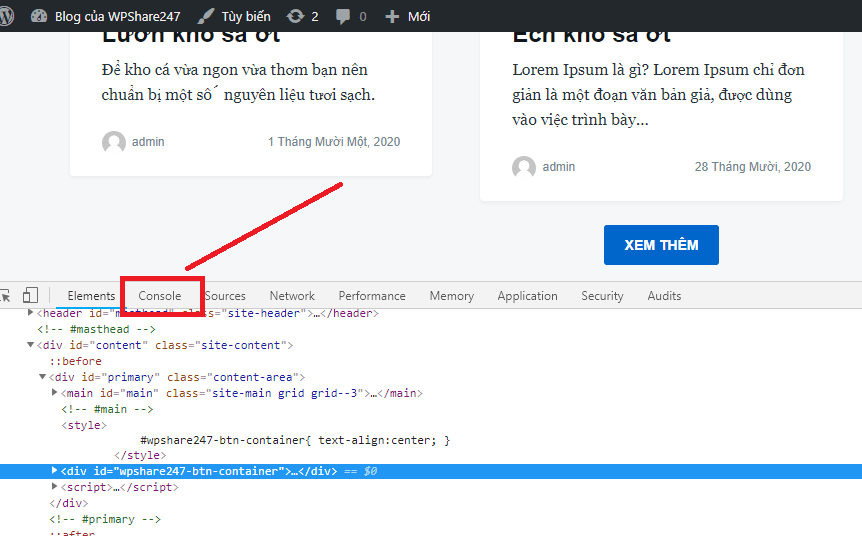 Tạo nút xem thêm WordPress
