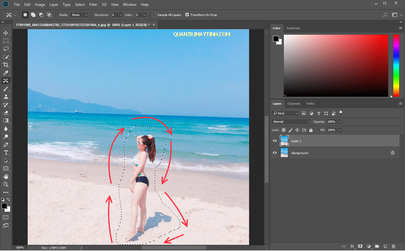 Cách copy đối tượng trong Photoshop
