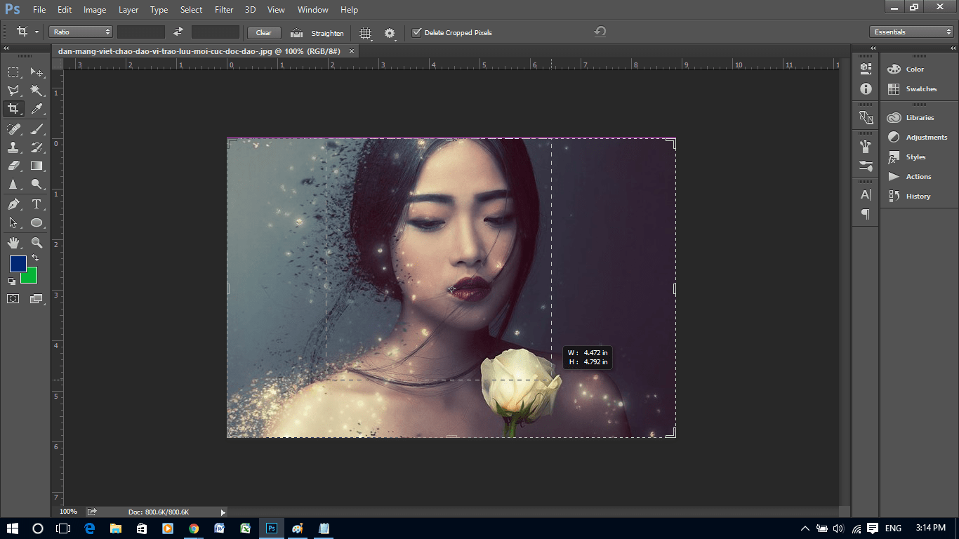 Cách cắt ảnh trong Photoshop CS6 nhanh