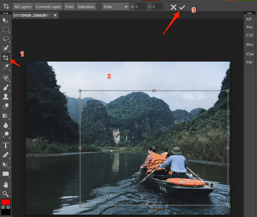 Cách cắt ảnh trong Photoshop theo kích thước