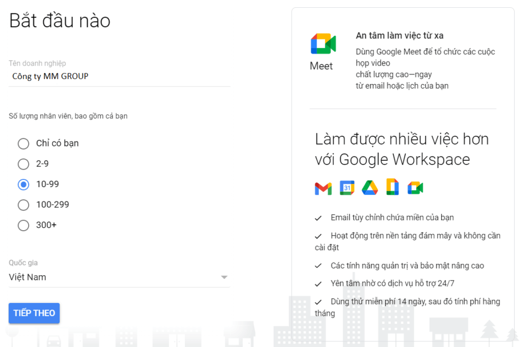 Tạo email công ty miễn phí