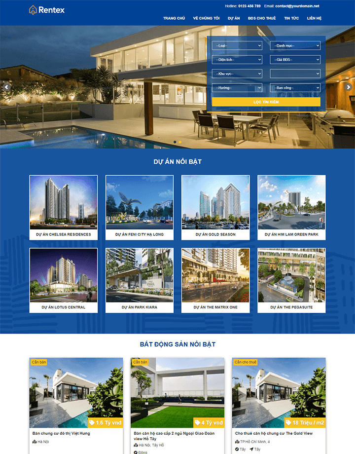 Cách chọn mẫu web bất động sản đẹp